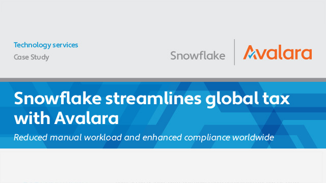 Snowflake Streamlines Global Tax with Avalara